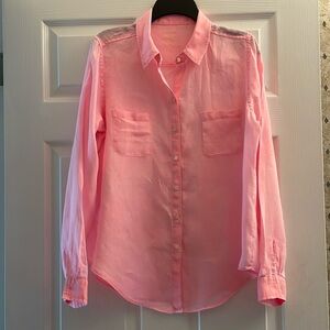 Lilly Pulitzer sea view linen button down shirt